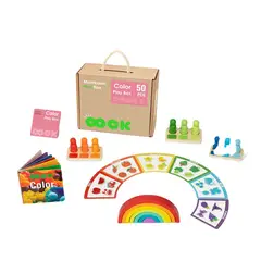 CHITINES - Caja Montessori Playbox Estimulación Colores 50 Piezas