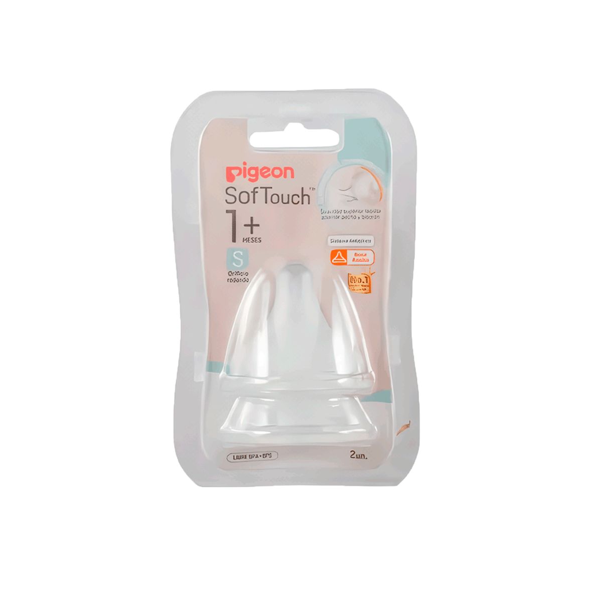 PIGEON - Tetinas Chupete Pack 2 Repuestos Boca Ancha S 1+ Pigeon
