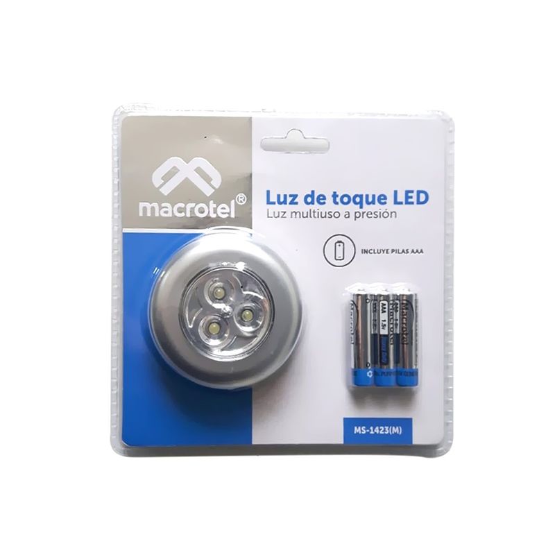 MACROTEL - LUZ DE TOQUE LED MULTIUSO A PRESION AAA15V MACROTEL MS-1423M