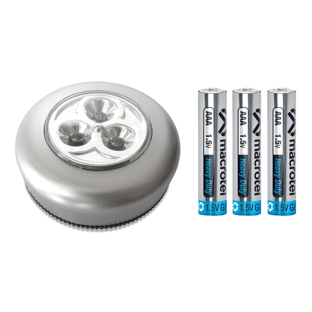 MACROTEL - LUZ DE TOQUE LED MULTIUSO A PRESION AAA15V MACROTEL MS-1423M