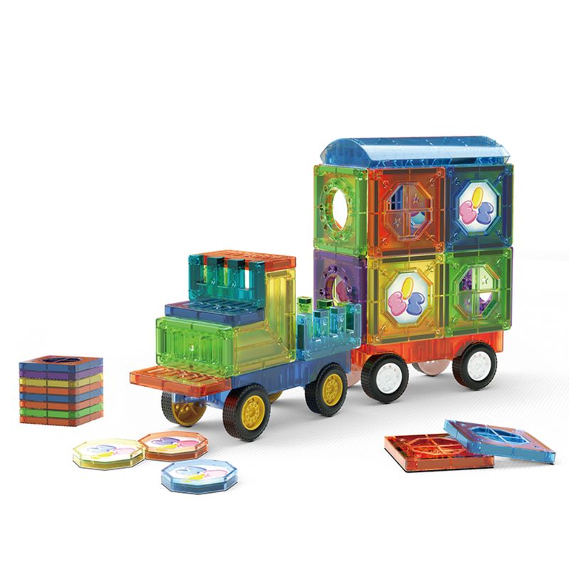 MAGNETICS - Set de Bloques Magnéticos con Accesorios y Vehículo – 43 Pcs