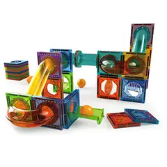 MAGNETICS - Set de Bloques Magnéticos con Rampas y Pelotas – 45 Piezas