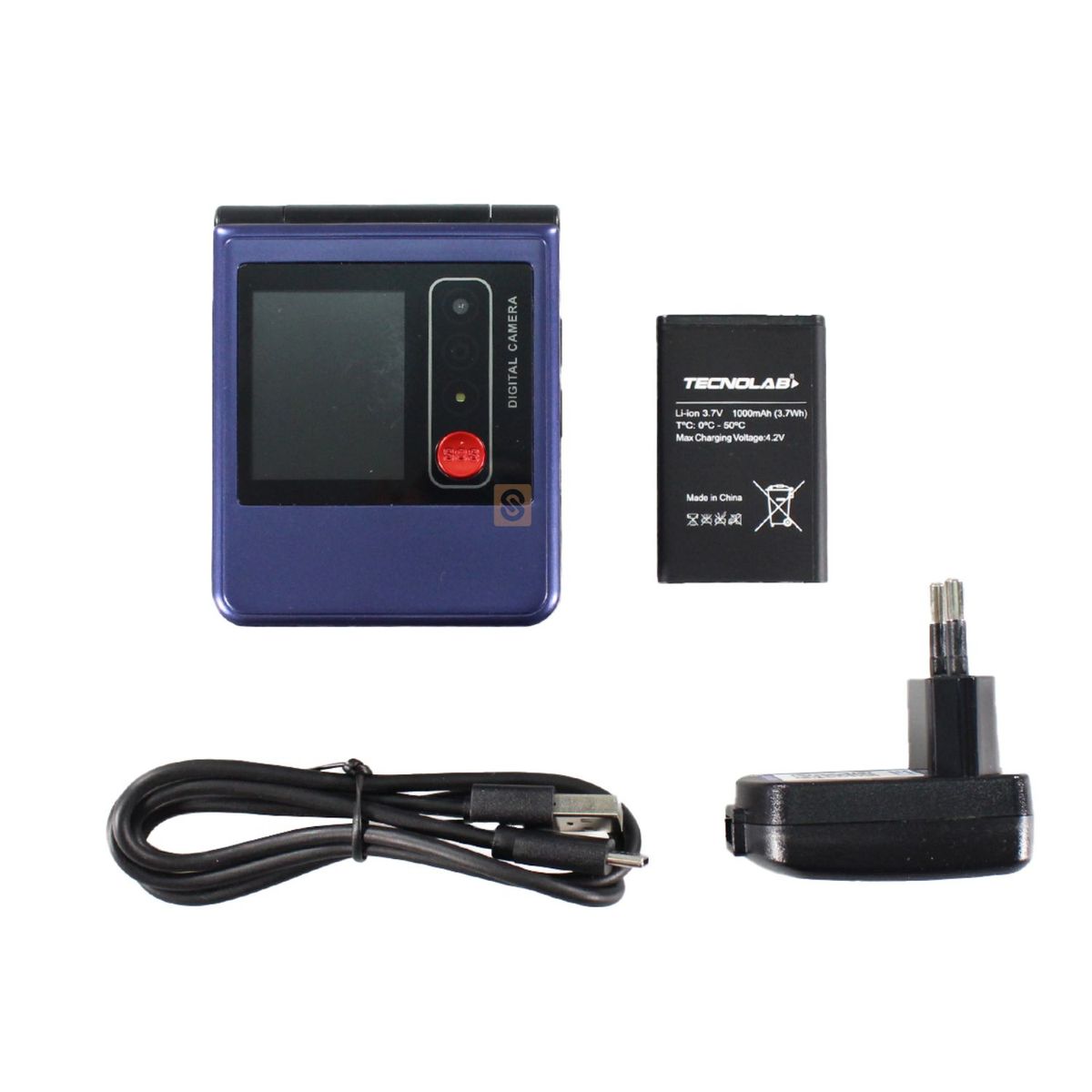 TECNOLAB - Celular Senior 4G Dual SIM SOS Doble Pantalla Azul - SC