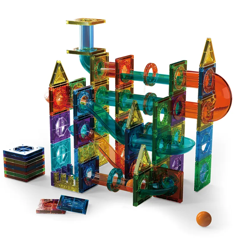 MAGNETICS - Set de Bloques Magnéticos con Rampas y Pelotas – 105 Piezas