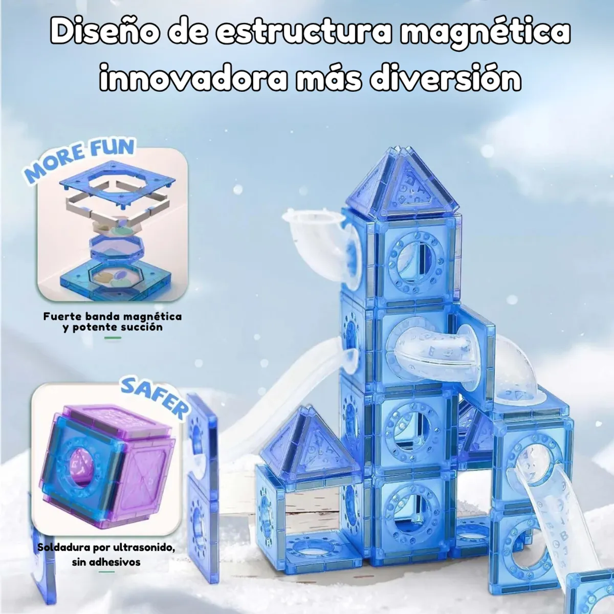 MAGNETICS - Set de Bloques Castillo Magnéticos STEM – 65 Piezas