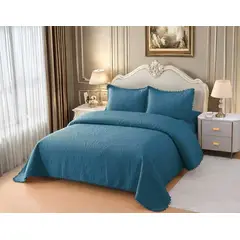 GENERICO - Quilt de Verano con Pompon 2 plazas Color Azul Meipulis03