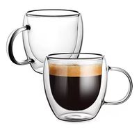 Taza 400 ML Cristal Doble Pared Cafe Bebidas Te
