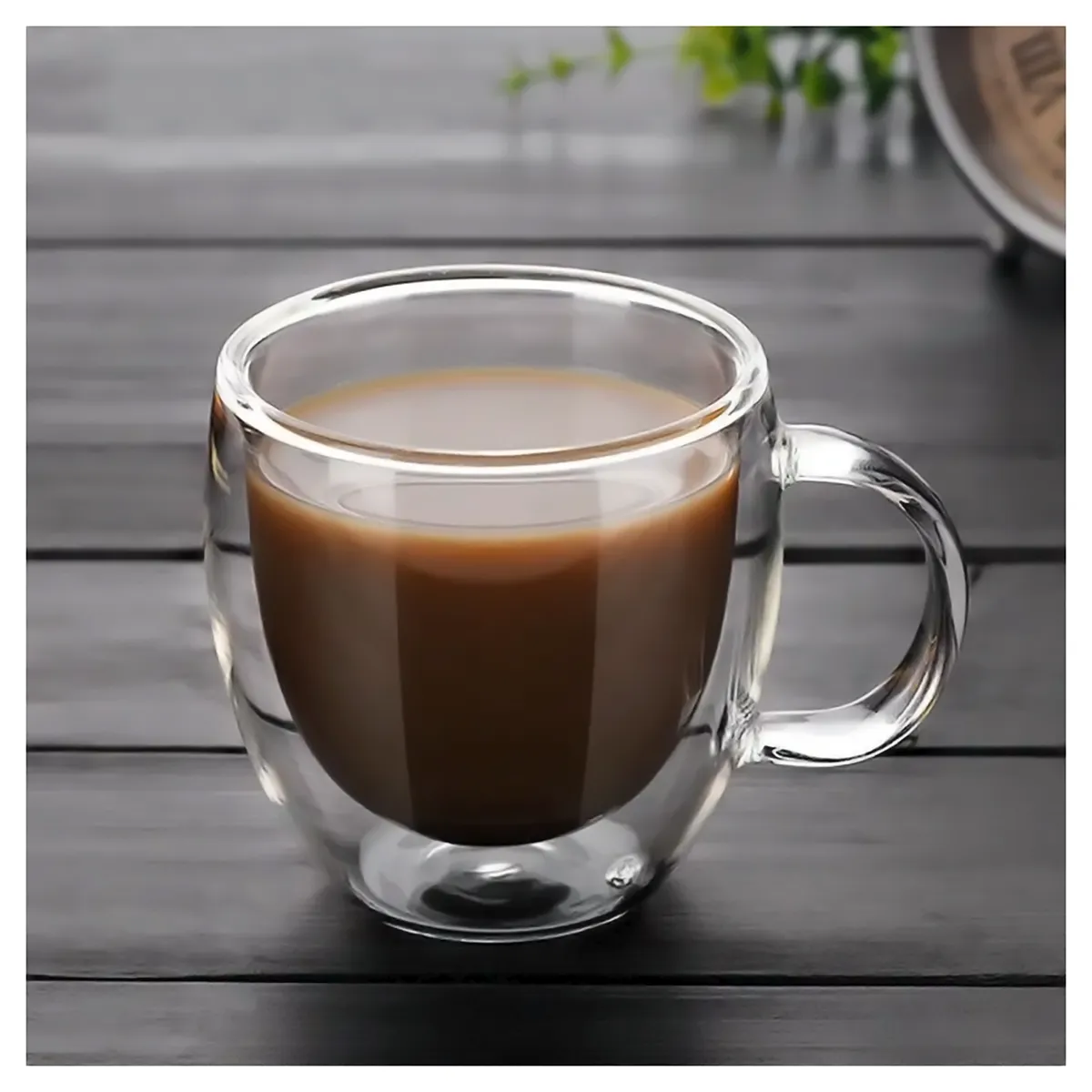 BELKRA - Taza 400 ML Cristal Doble Pared Cafe Bebidas Te