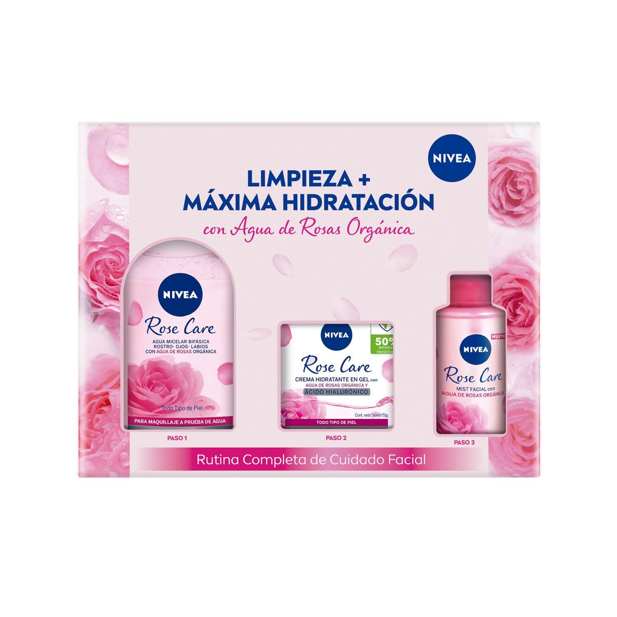 NIVEA - NIVEA PACK Rose Care Micelar & Crema dia & Mist
