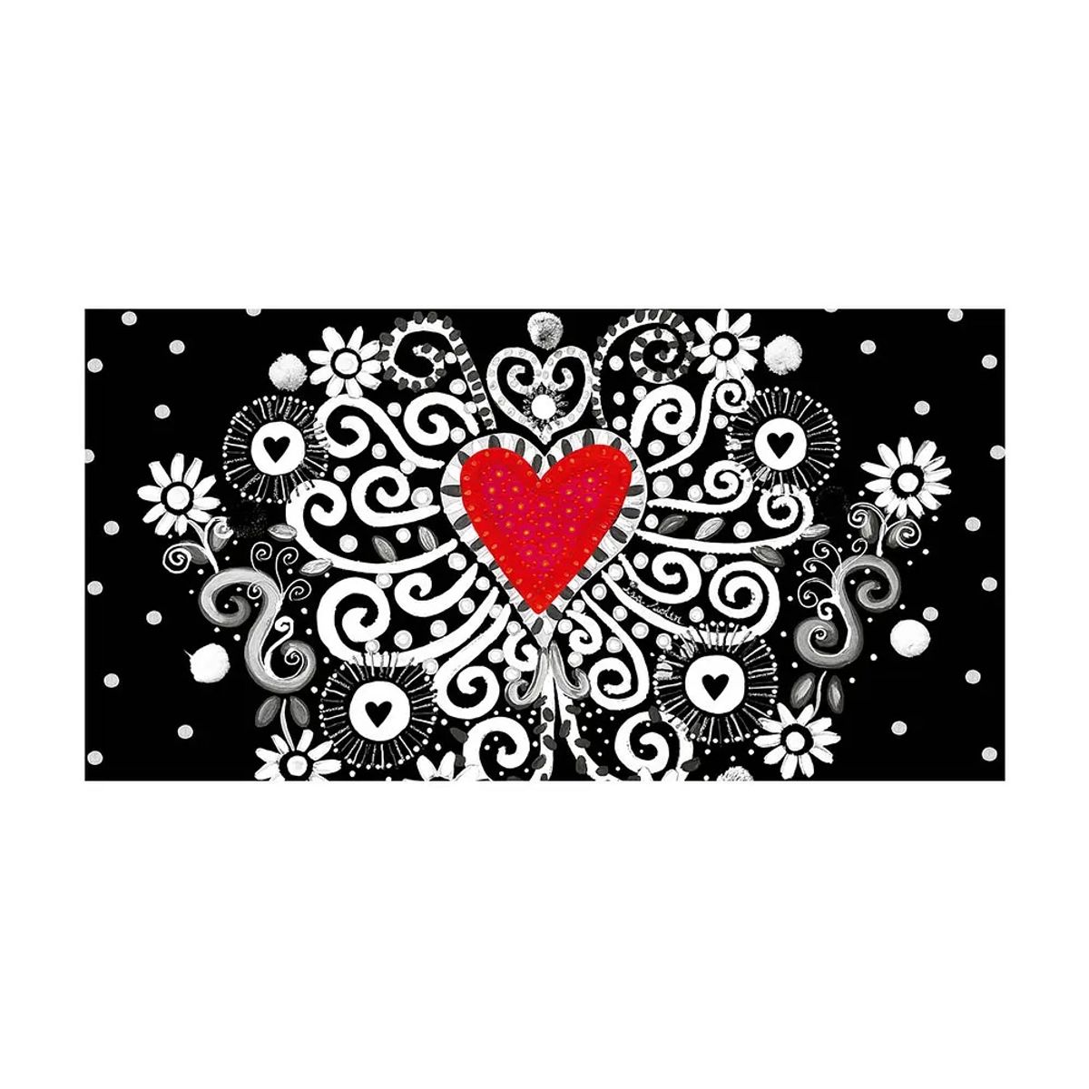 ISA SOLER - Alfombra Corazon Rojo B&N 70 x 140