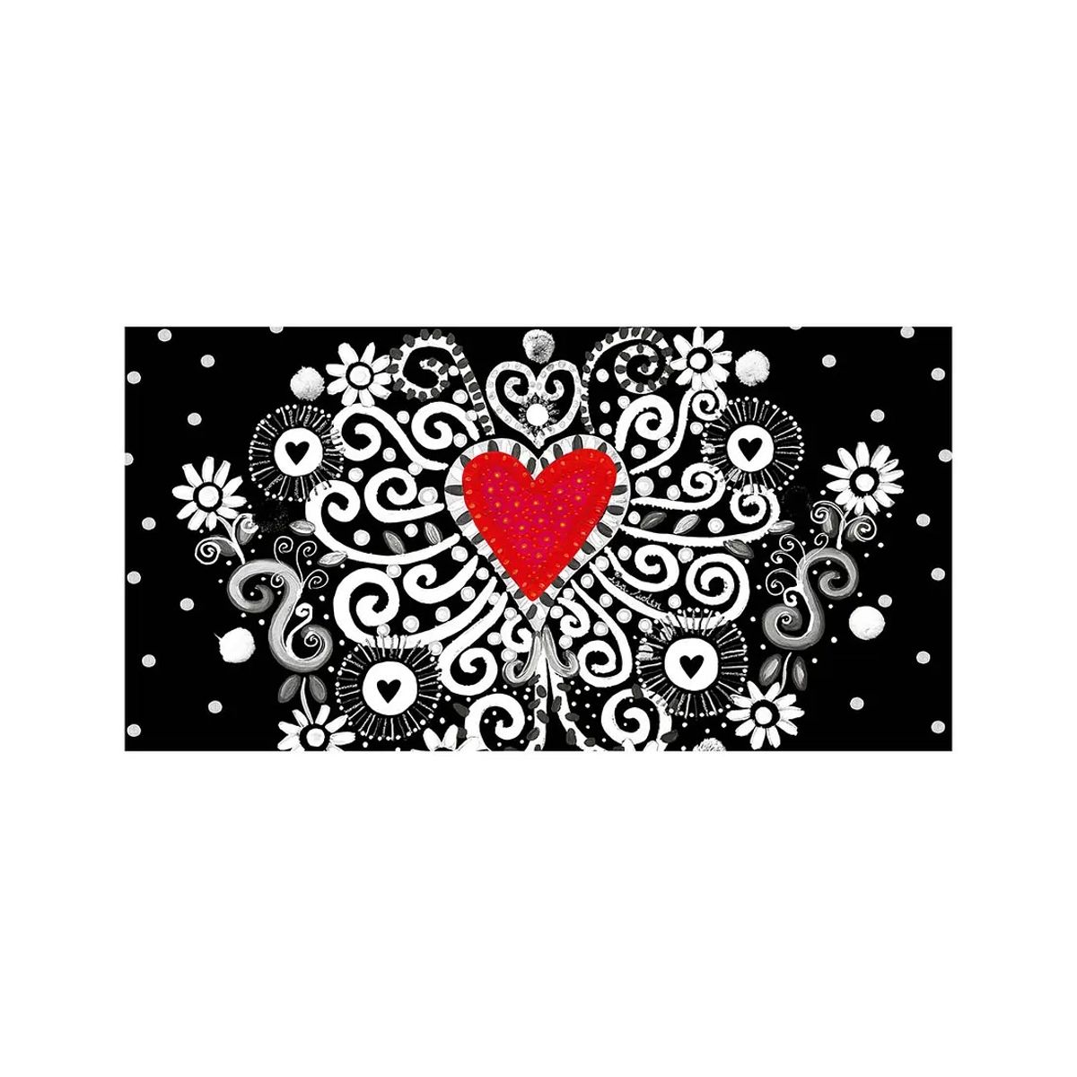 ISA SOLER - Alfombra Corazon Rojo B&N 70 x 140