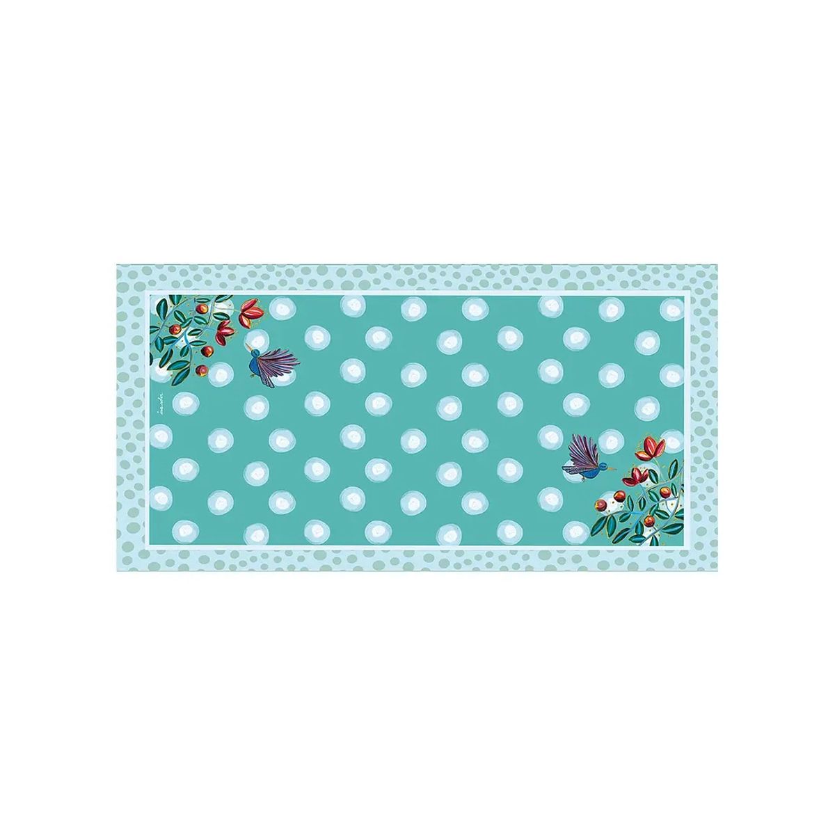 ISA SOLER - Alfombra Vinílica 70 x 140 Colibrí Turquesa