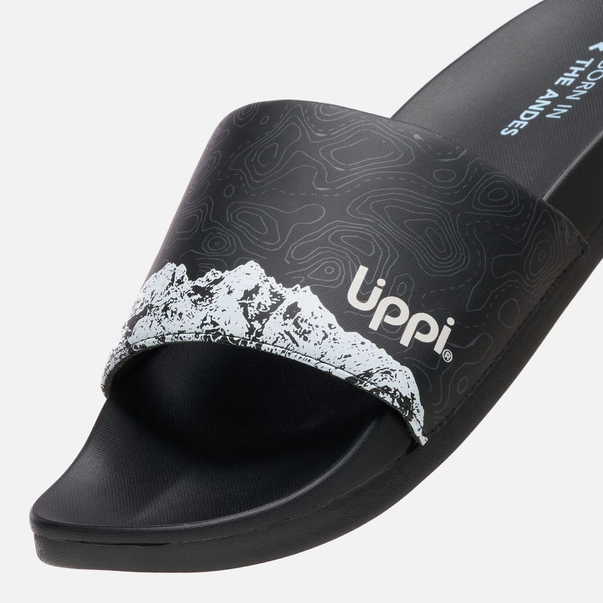 LIPPI - Sandalia Hombre Insigne Slide Print Negro Lippi