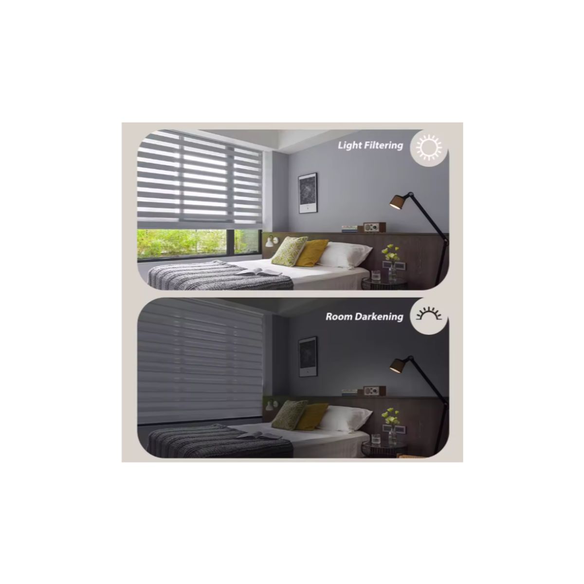 GENERICO - Cortina roller duo 200x200 gris jaspeado