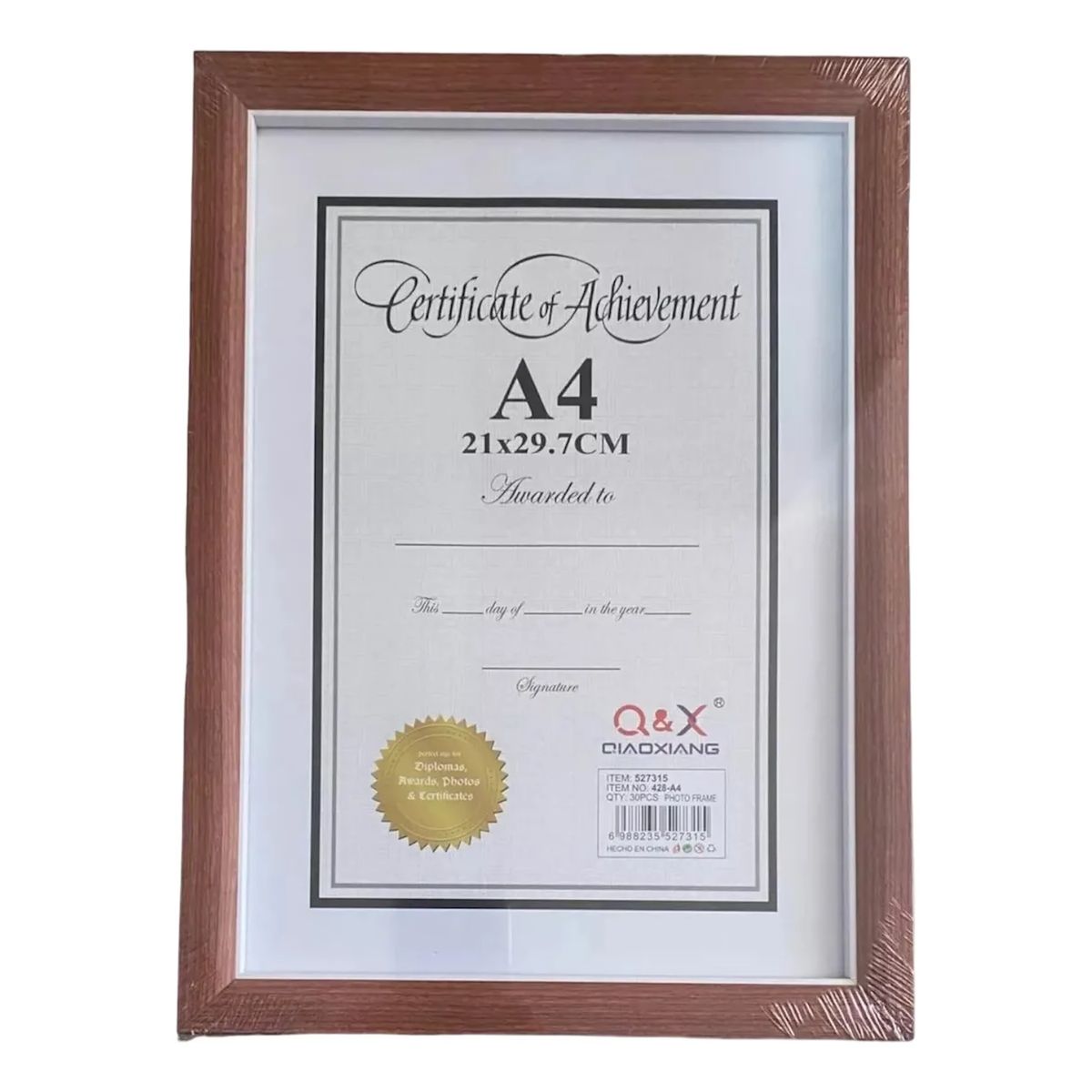 GENERICO - Marco De Madera Para Foto Títulos certificados A4 Caoba