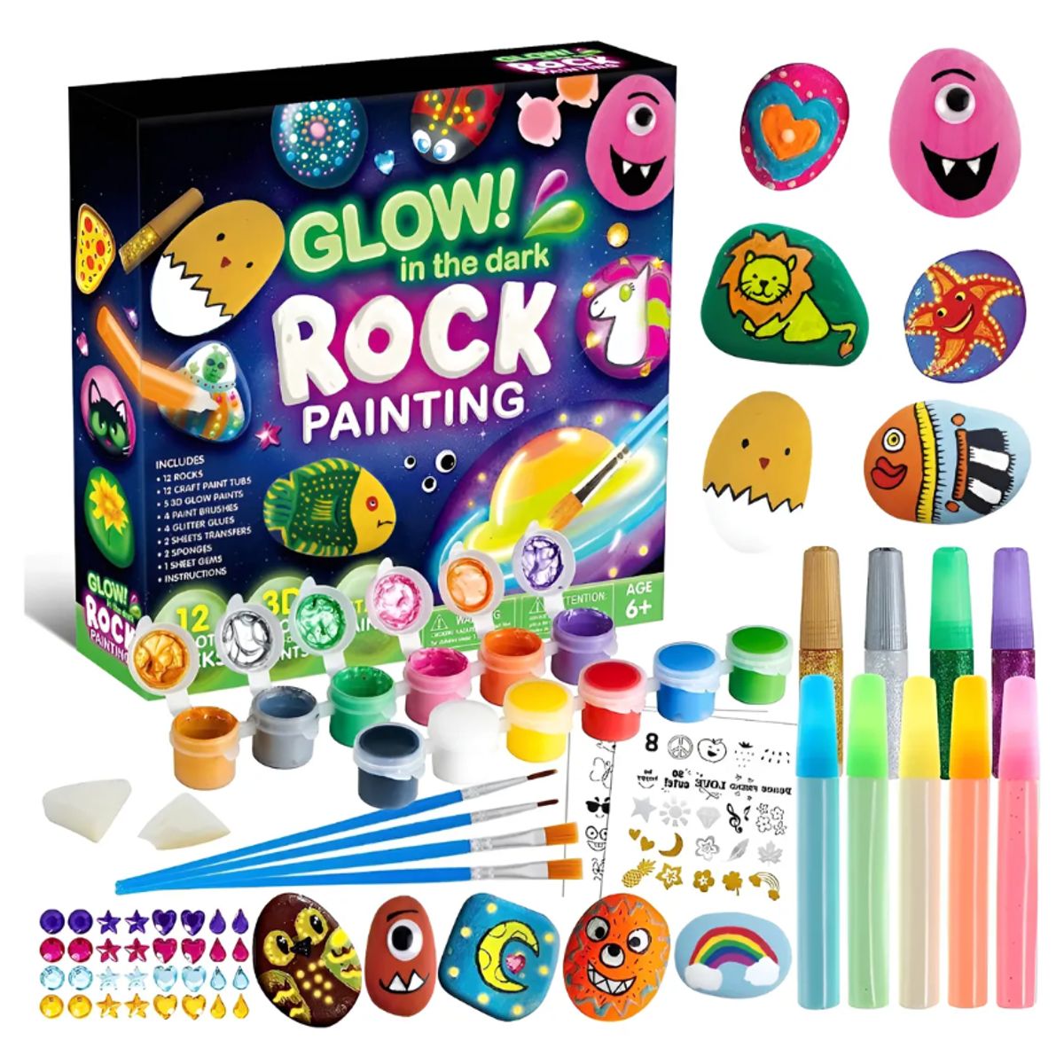 GENERICO - Set Pintura Rupestre Luminiscente Infantil Accesorios