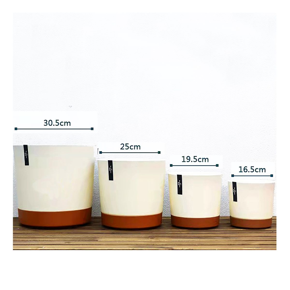 GENERICO - Macetero con Bandeja Extraíble y Drenaje Reflexivo Blanco M