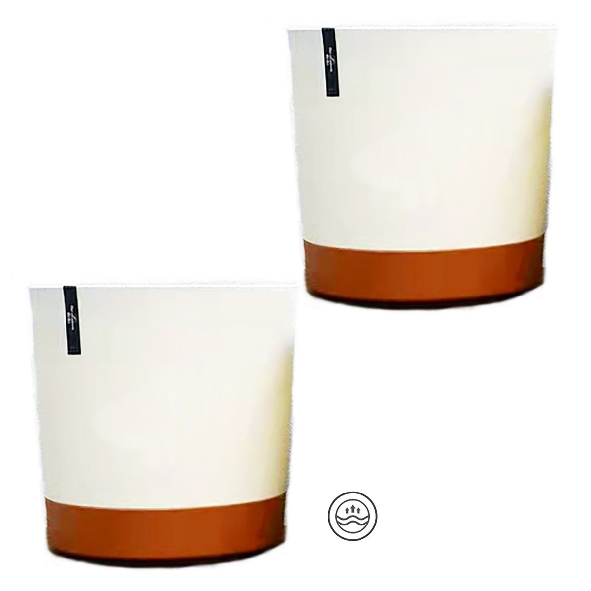 GENERICO - Kit 2 Maceteros con Bandeja Extraíble y Drenaje Reflexivo Blanco M