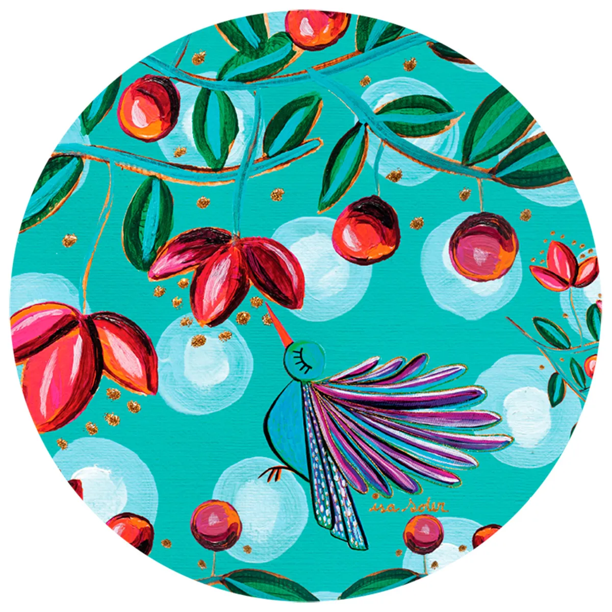 ISA SOLER - 6 INDIVIDUALES COLIBRÍ TURQUESA