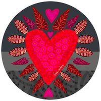 6 INDIVIDUALES CORAZÓN GRIS