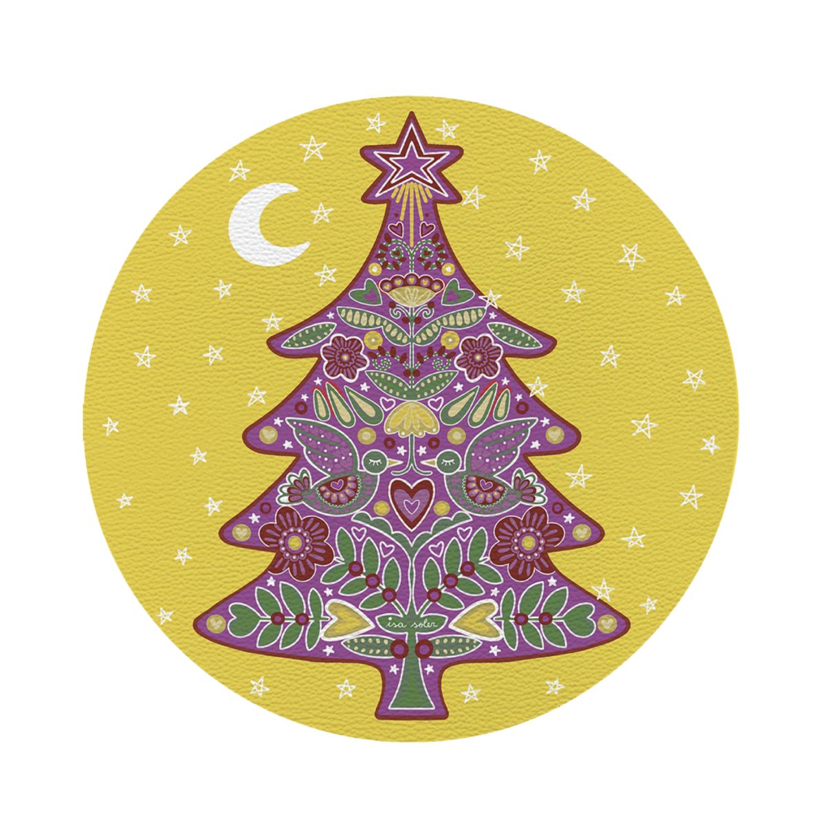 ISA SOLER - 6 INDIVIDUALES NAVIDAD FUCSIA