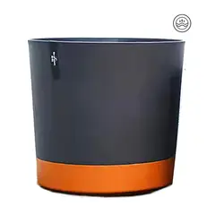 GENERICO - Macetero con Bandeja Extraíble y Drenaje Reflexivo Negro M