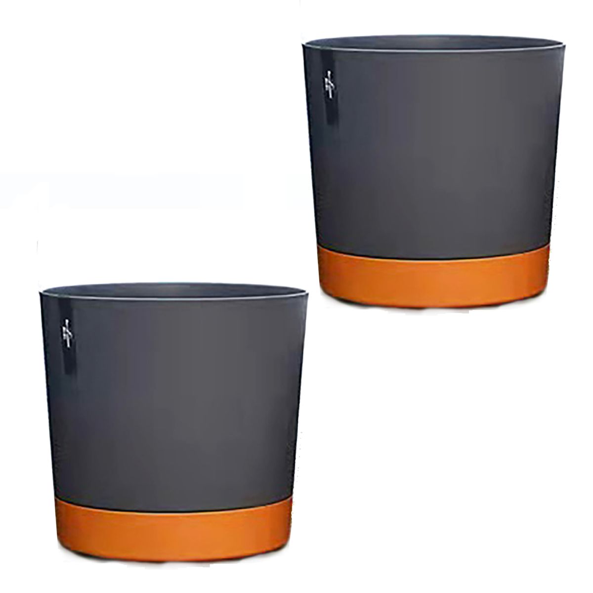 GENERICO - Kit 2 Maceteros con Bandeja Extraíble y Drenaje Reflexivo Negro M