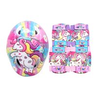 Casco Niña mas Rodillera Y Codera Talla S