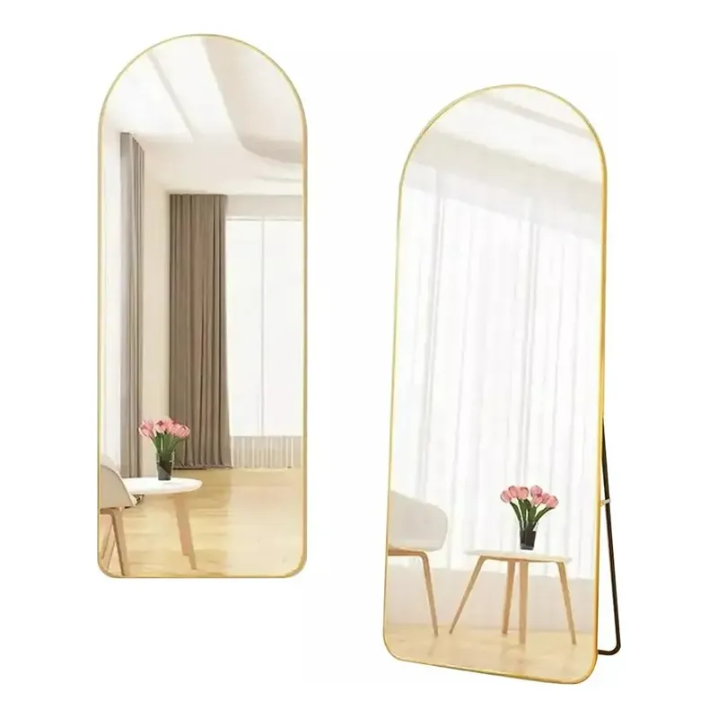 NO LOGO - Espejo De Suelo Ovalado Con Soporte Dorado De Lujo 160x50cm