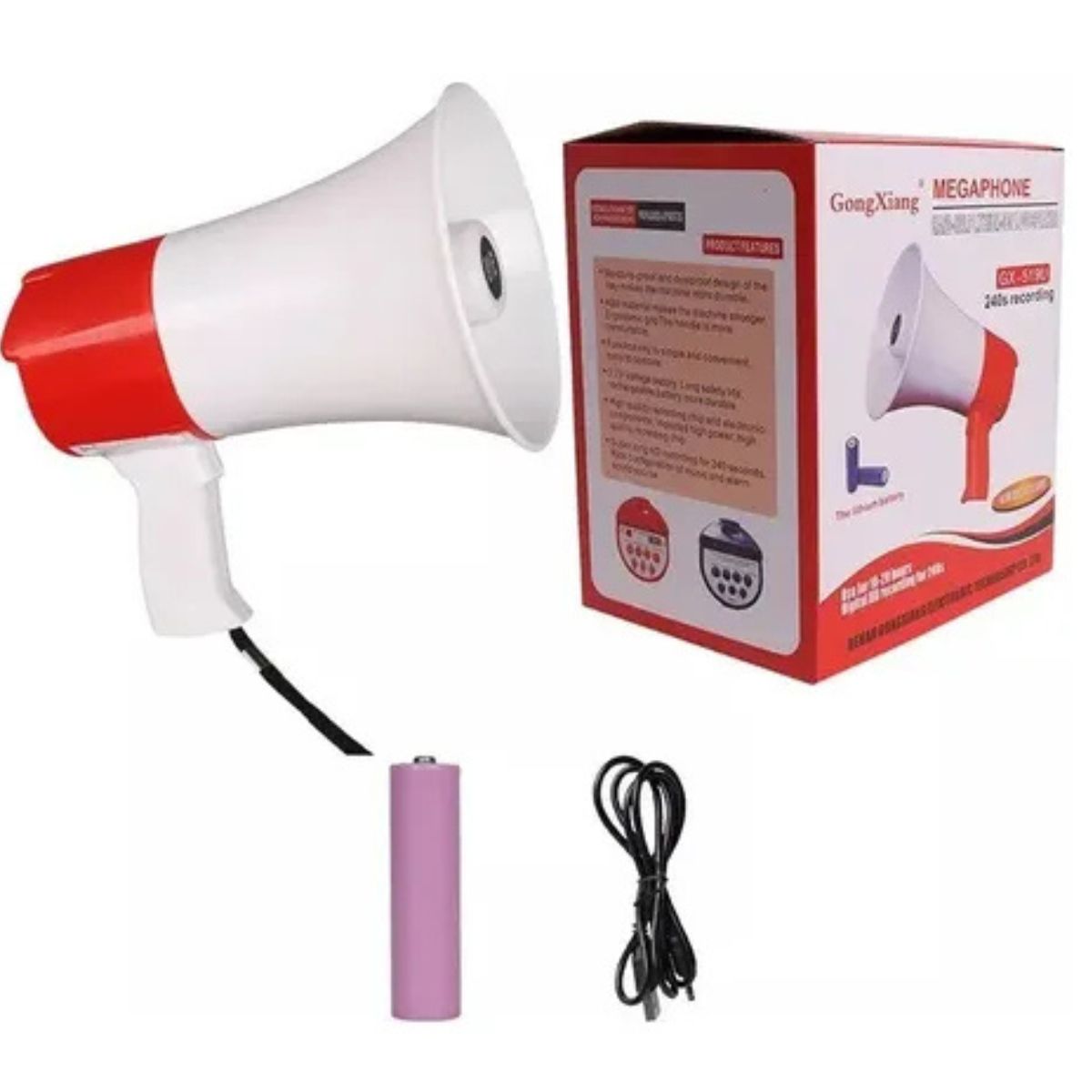 GENERICO - Megáfono Electrónico Profesional Portátil