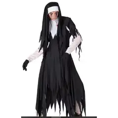 GENERICO - Disfraz La Monja Zombie Juvenil Adulto Talla S-M Halloween