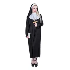 GENERICO - Disfraz Monja Tradicional Juvenil Adulto Talla S-M Halloween