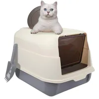 Arenero para Gatos 2 en 1 Baño Sanitario para Gatos