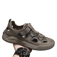 Sandalias caladas para hombre-Marrón