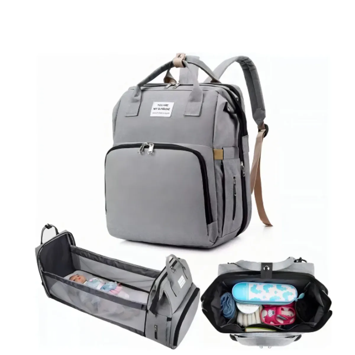 GENERICO - Bolsa Mochila De Pañales Para Mamá Cama De Bebé Plegable