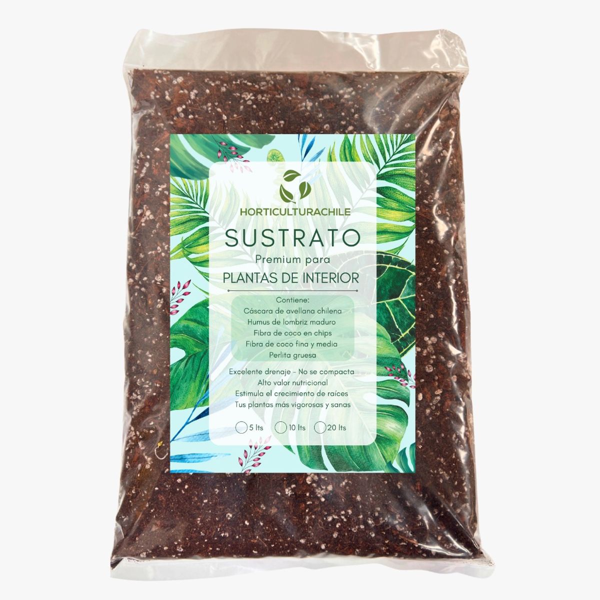HORTICULTURACHILE - Sustrato premium para plantas de interior 5 litros