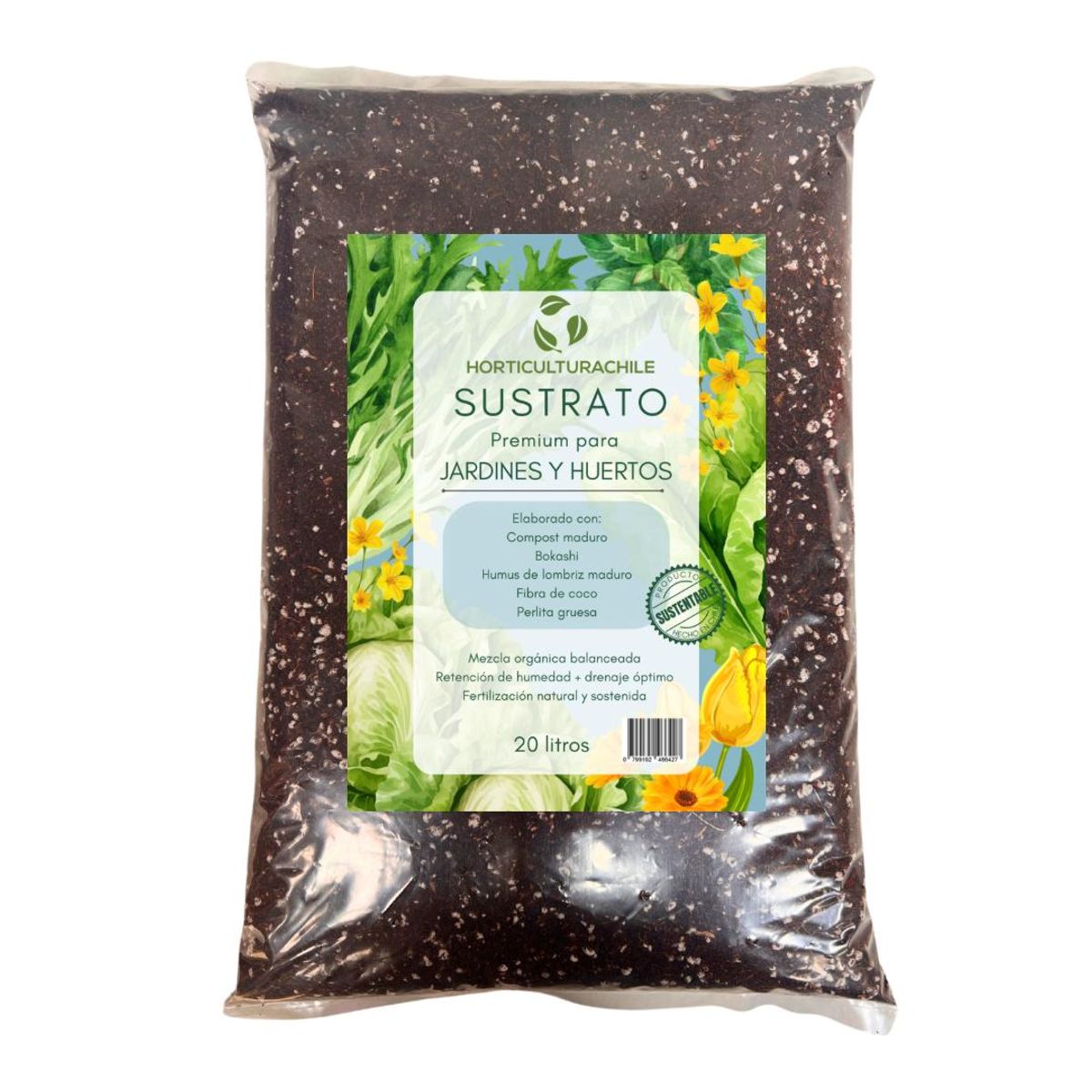 HORTICULTURACHILE - Sustrato Premium para Jardines y Huertos 20 litros