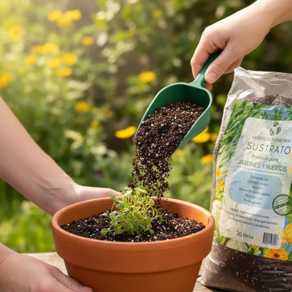 HORTICULTURACHILE - Sustrato Premium para Jardines y Huertos 20 litros