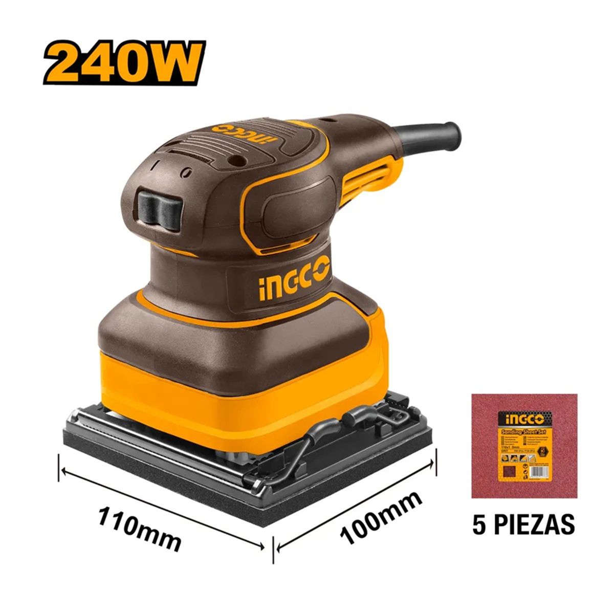 INGCO - Lijadora Orbital Electrica 240w 110x100 Mm Ingco Ps2416