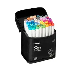 OHUHU - 60 Marcadores Alcohol + 1 Blender Fina & Biselada