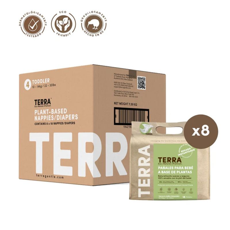 TERRA - Pañales Terra Biodegradables Caja Talla G 144 uns