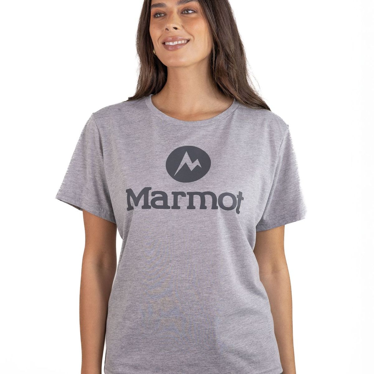 MARMOT - Polera Mujer Circle Logo Tee Gris Marmot