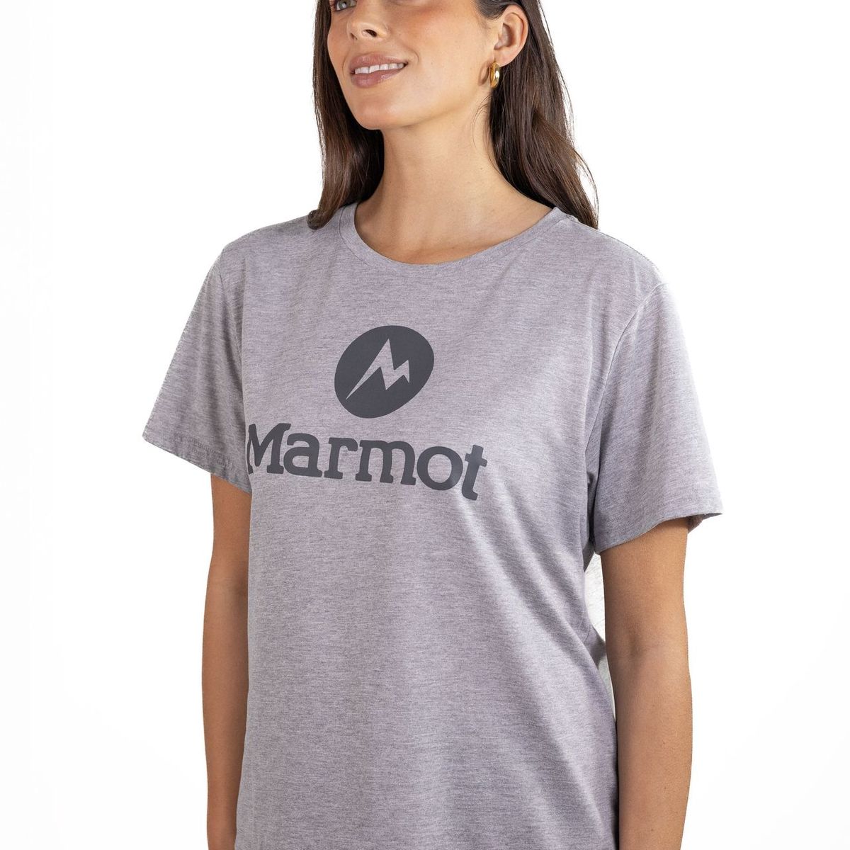 MARMOT - Polera Mujer Circle Logo Tee Gris Marmot