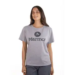 MARMOT - Polera Mujer Circle Logo Tee Gris