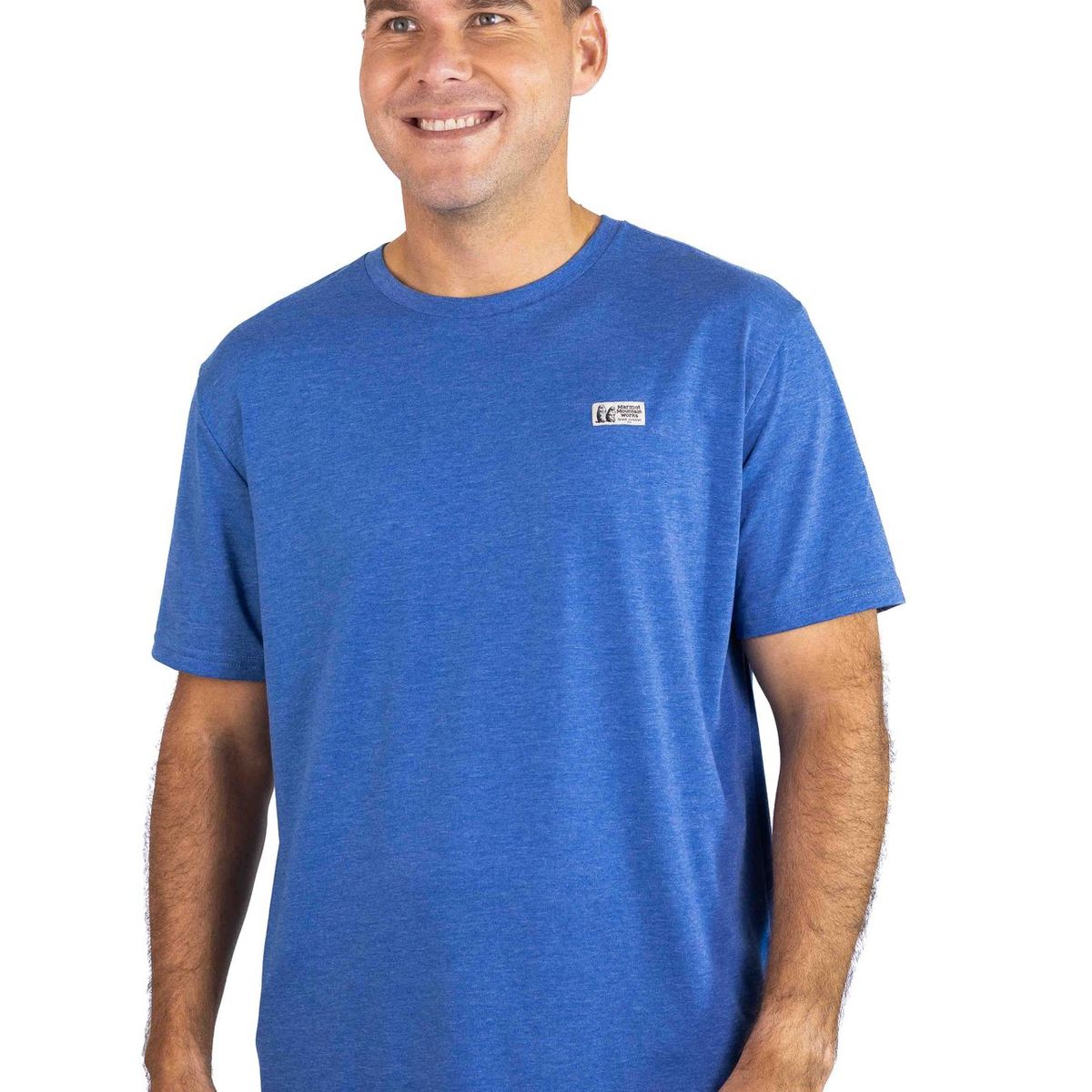 MARMOT - Polera Hombre Chest Label Tee Azul Marmot