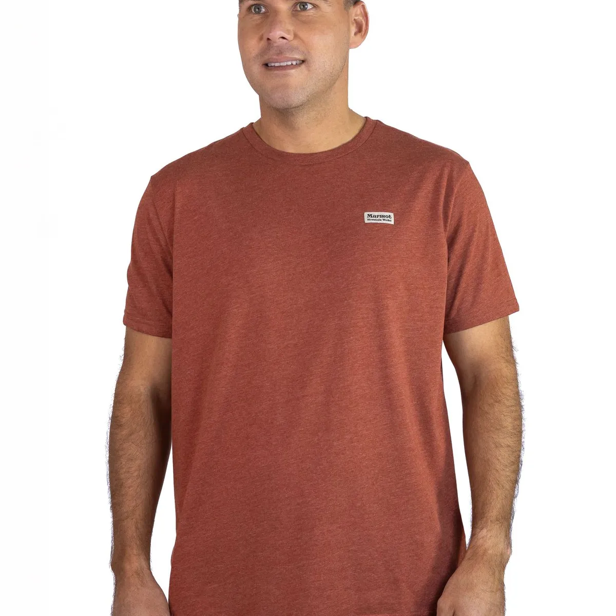 MARMOT - Polera Hombre Marmot Chest Vintage Label Tee Naranjo