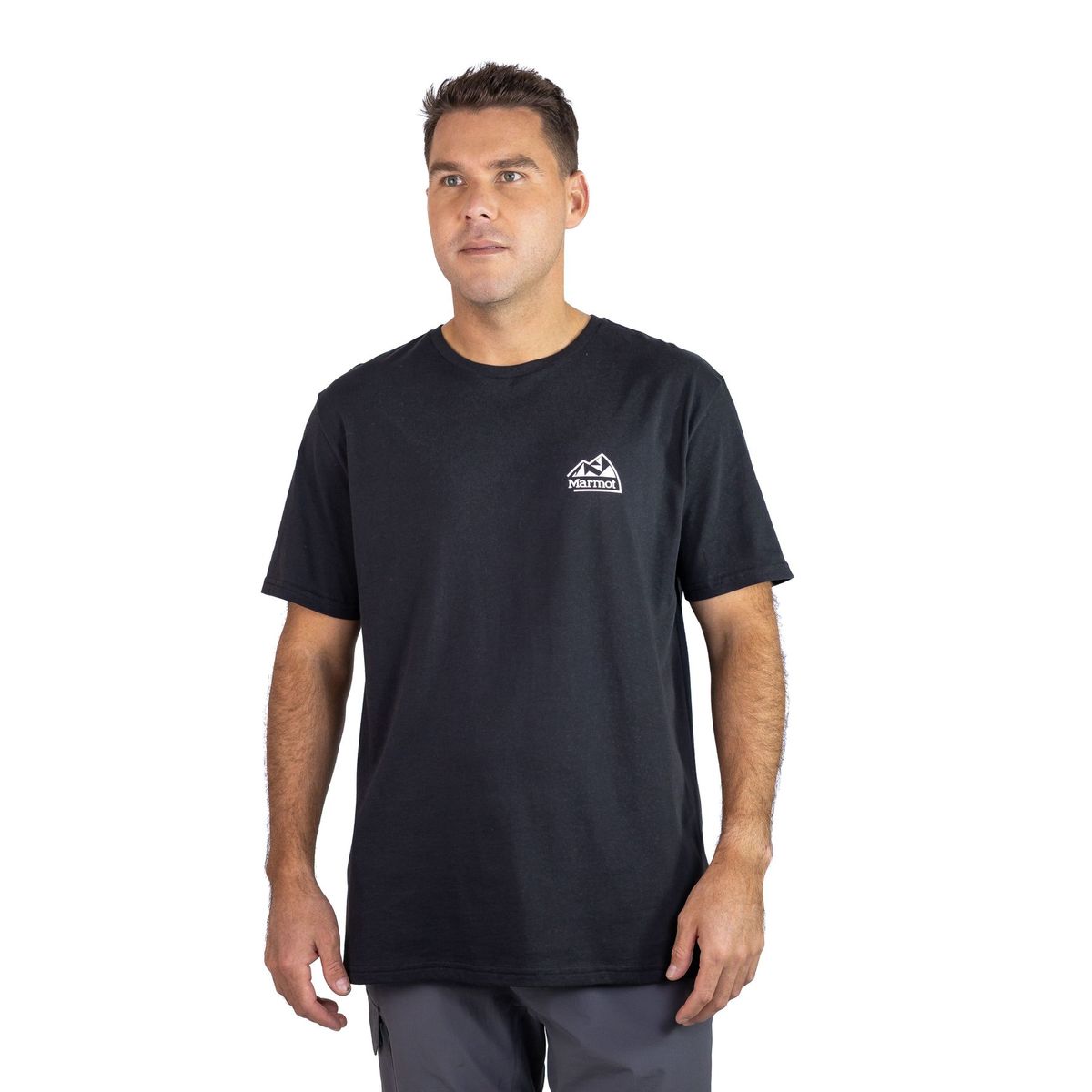 MARMOT - Polera Hombre Retro Logo Tee Negro Marmot