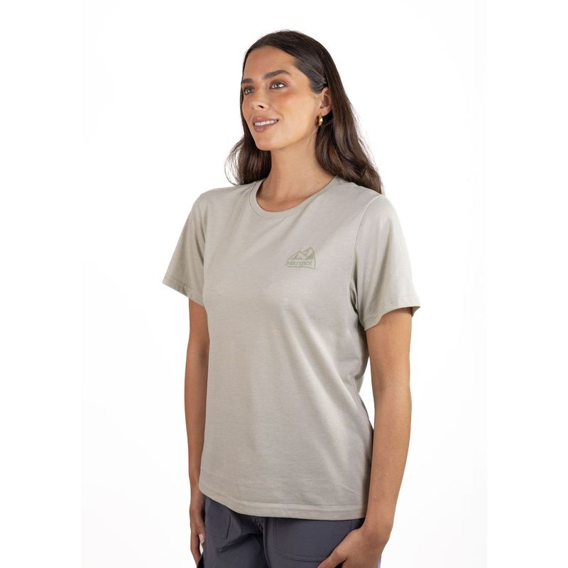 MARMOT - Polera Mujer Retro Logo Tee Gris Marmot