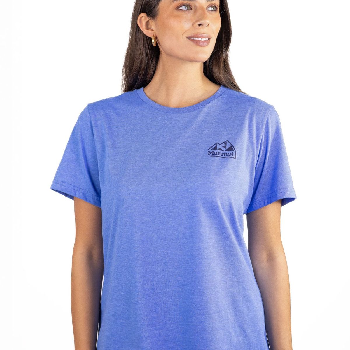 MARMOT - Polera Mujer Retro Logo Tee Azul Marmot