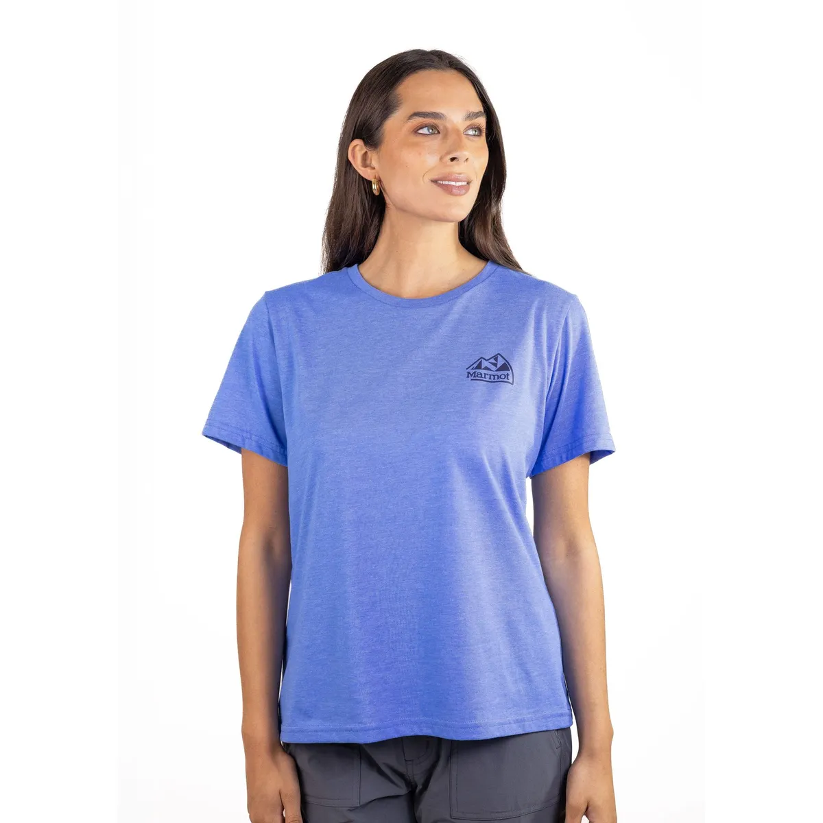 MARMOT - Polera Mujer Retro Logo Tee Azul Marmot